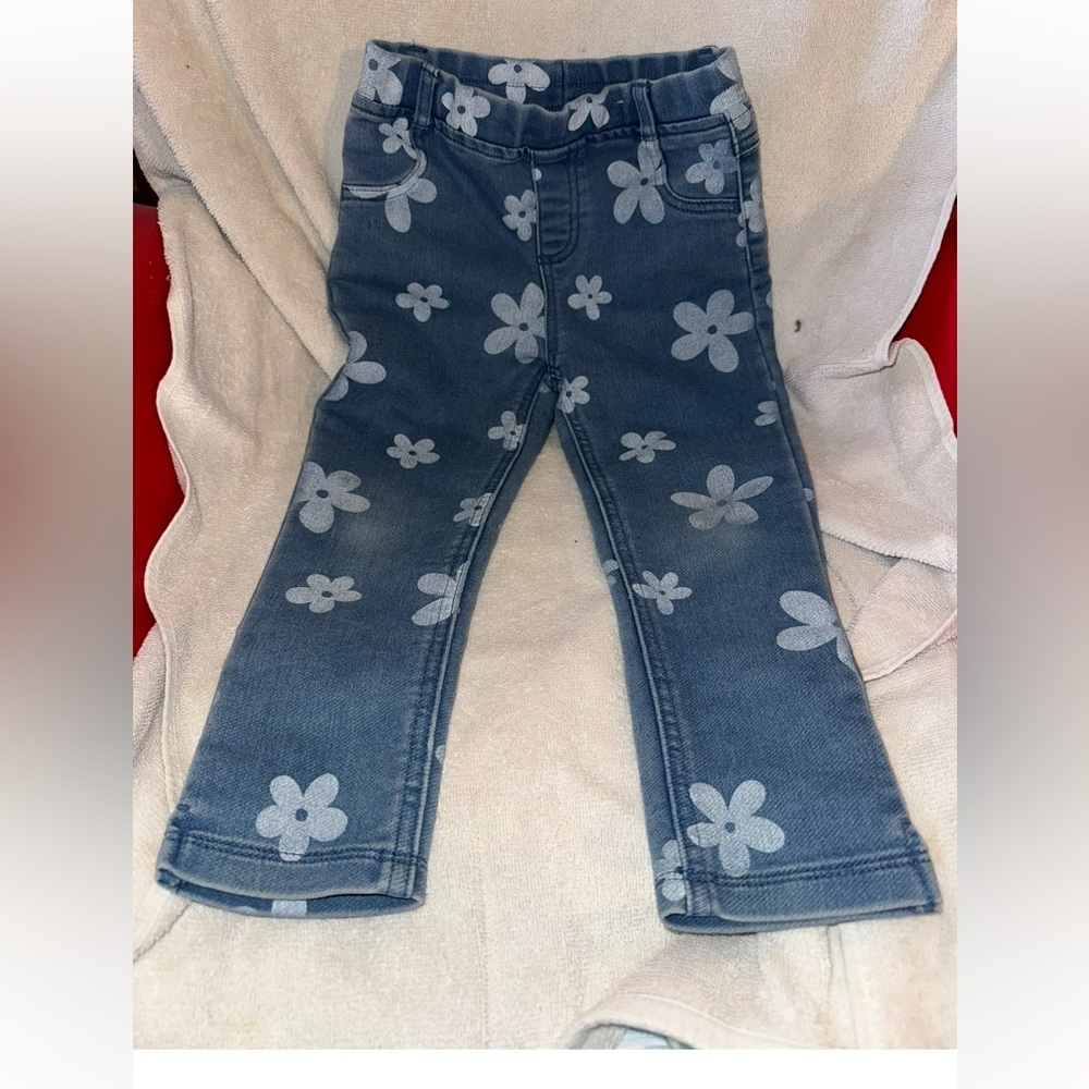 Floral Print Blue Jeans size 5T